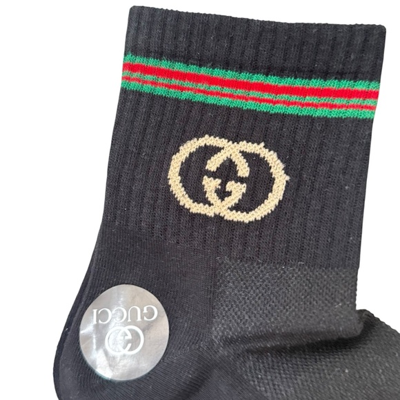 NWT 2 Pair Gucci Outlet Men's Black and Brown Socks - Picture 4 of 5